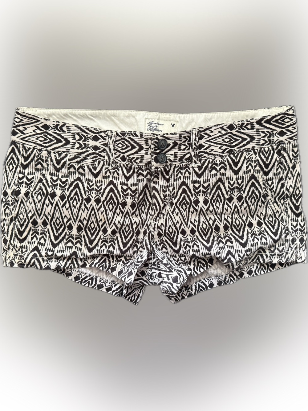 American Eagle Outfitters Black and White Aztec Print Women's Shorts